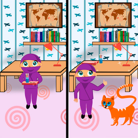 Иллюстрация к книге "A True Ninja Loves Tidiness".