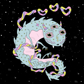 Psychedelic monster character