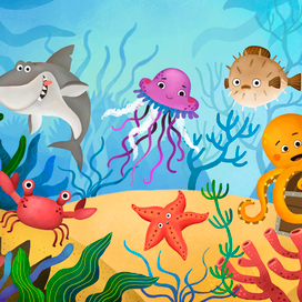 Под водой. Экран детского приложения