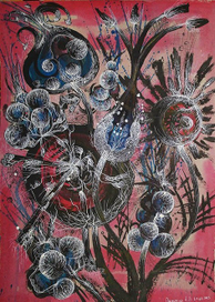 цветы на розовом фоне