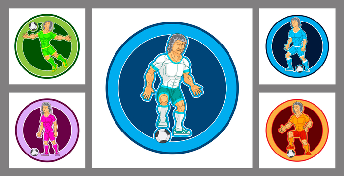 Персонажи, футболисты.