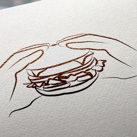 Бургер и руки. Логотип