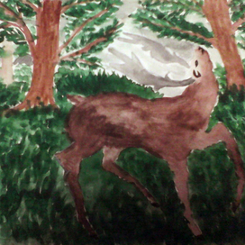 Олень в лесу