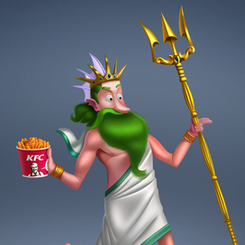  KFC Sogood For Gods. Персонаж Посейдон
