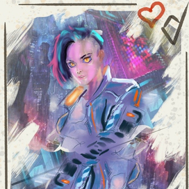 карта на тему киберпанк