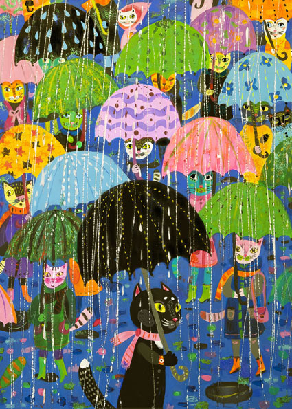 черный зонт