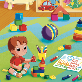 Детская иллюстрация. Комната