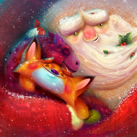 Лисенок, курочка, лошадка и дед мороз.......хо-хо-хо!