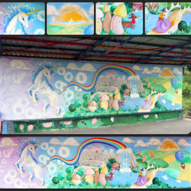 Роспись беседки в детском садике