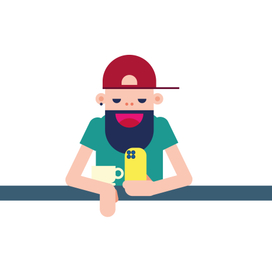 Flat and cartoon style