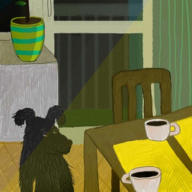 На кухне осенью