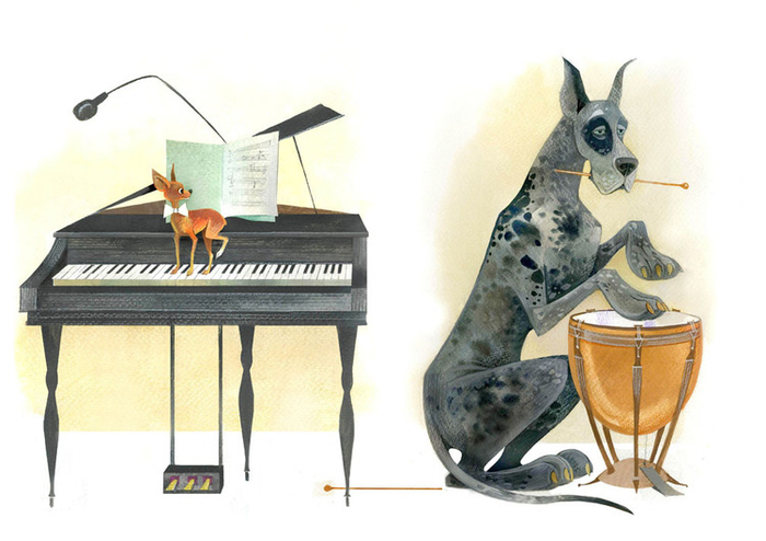 Собака: маленькая и огромная. Иллюстрация к книге Ю. Солодкина "Собаки"