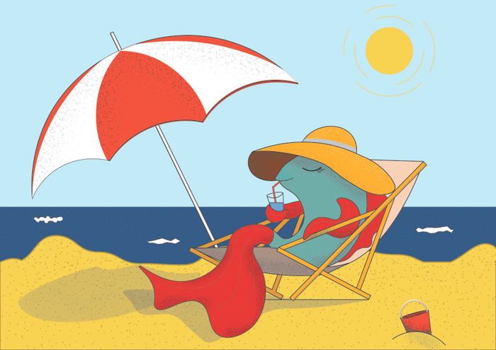 Рыба на пляже