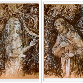 "Властелин Колец" Толкина. Галадриэль напутствует Арагорна.