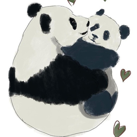 Открытка ко дню матери «Панды»