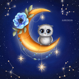Magical moon illustration