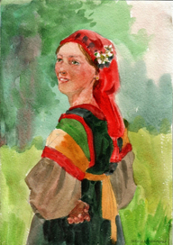 Девушка в народном костюме