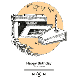 Открытка "Happy Birthday". Плеер