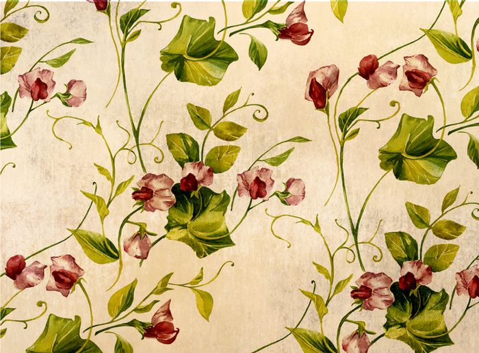 Акварельный паттерн "Душистый горошек", фрагмент