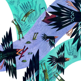 Иллюстрации к стихотворению Л. Квитко "Дудочка"