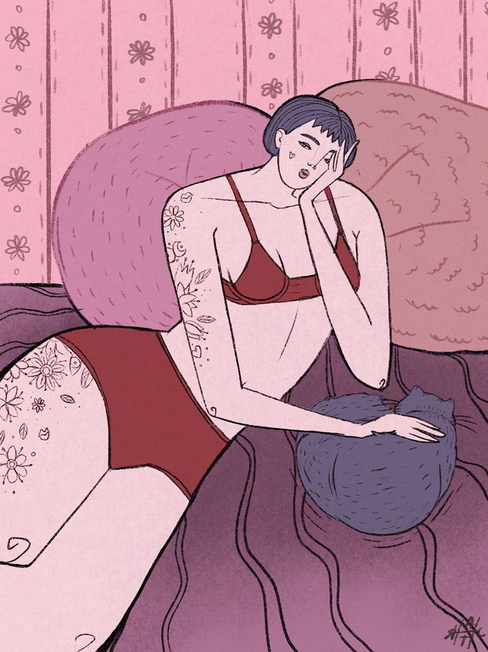 Отдыхаю с котом 