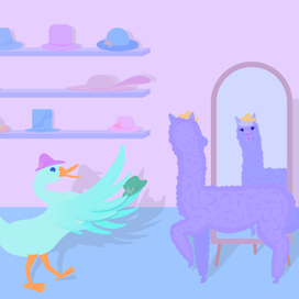 Альпака выбирает шляпку 