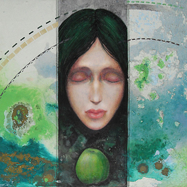 Eva mit gruner apfel