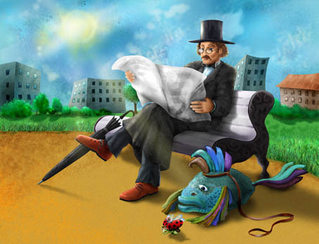 писатель и рыбка2