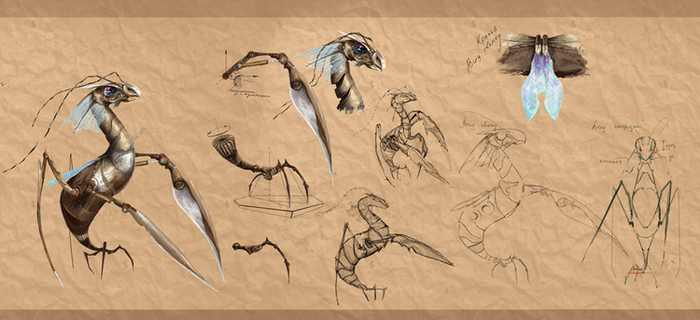 Деревянный, насекомое, стрекоза, робот