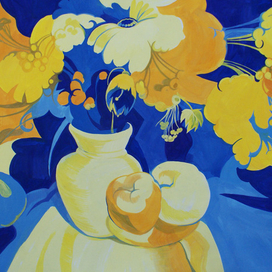 Условная живопись.Натюрморт с цветами.