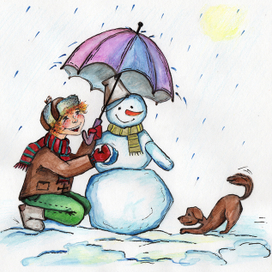 Дождь посреди зимы,настроение не испортит.