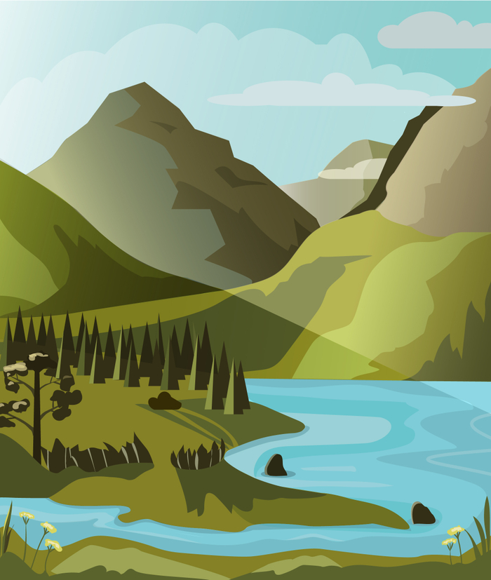 Пейзаж вектор 