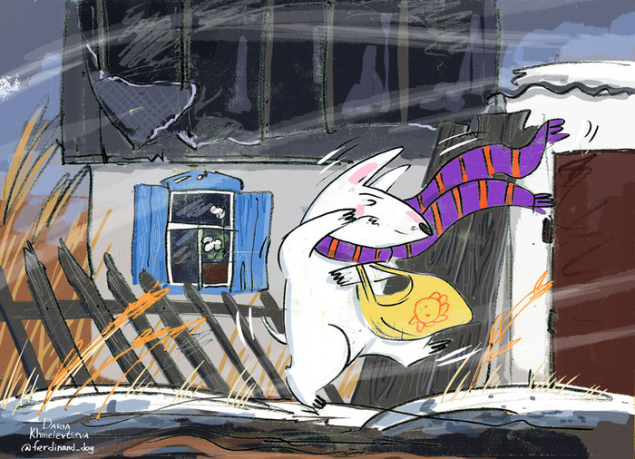 весенний ветер, апрель и бультерьер