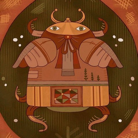 Крылатый жук ( Из серии "Почтовые открытки Феечек")