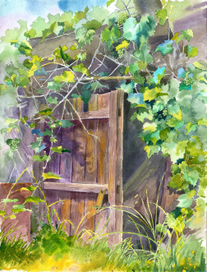 Старый сарай, этюд