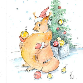 Зверюшки новогодние. Белка)