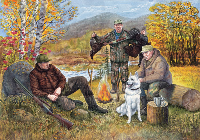 Охотники на привале.
