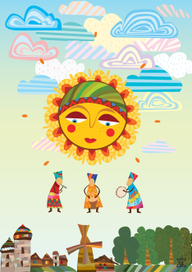 Солнце. Этнический рисунок