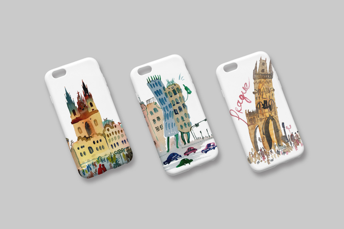 Архитектура Праги для чехла на мобильный