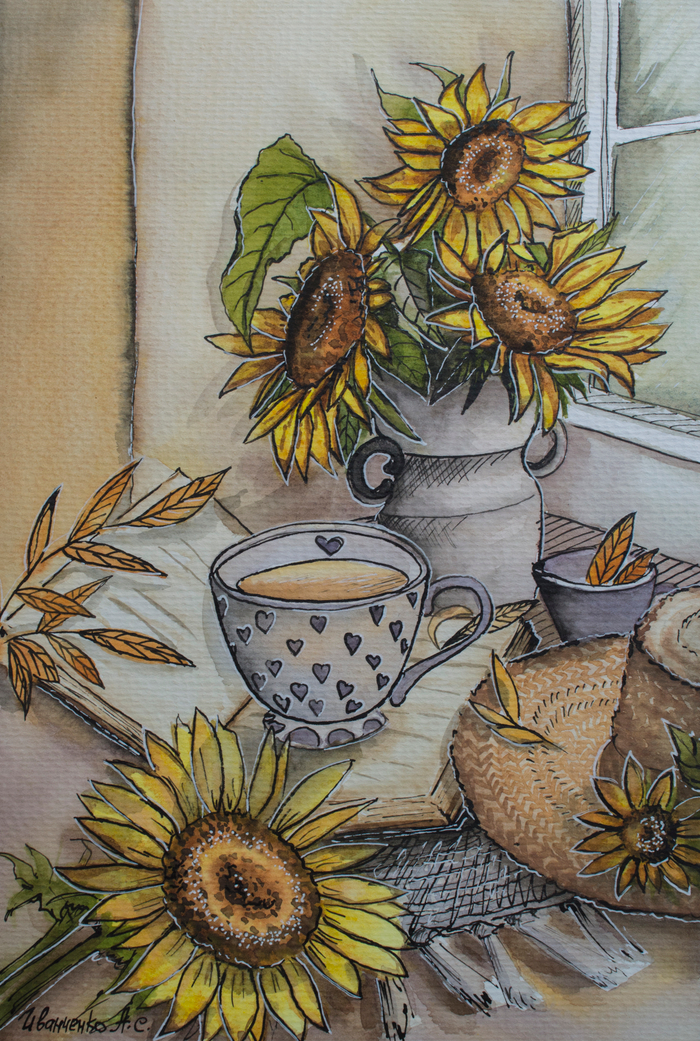 Осенние подсолнухи