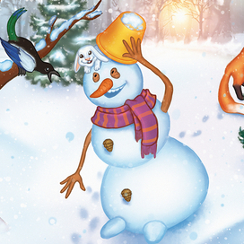 Снеговик и зайчик