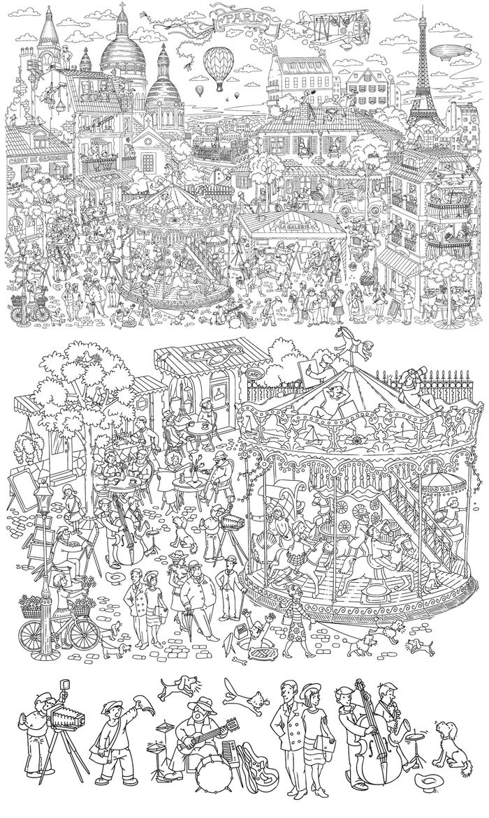 Париж. Раскраска