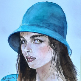 Радуга шляпок. Синий