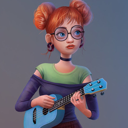 Девушка с укулеле