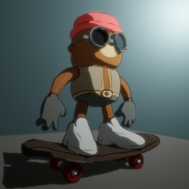 персонаж на скейте