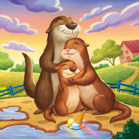 Иллюстрация про выдру
