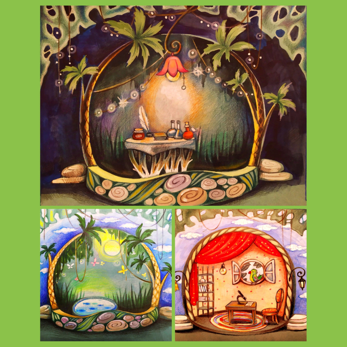 Эскизы для сценографии к сп-лю "Носорог и Жирафа" Витебский театр кукол "Лялька"