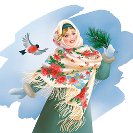 Сбитень медово-кедровый. Иллюстрация для этикетки 