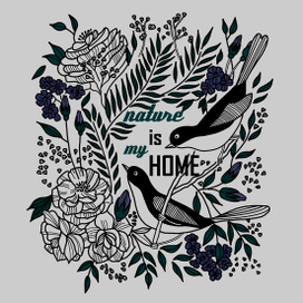 Арт-принт на майку /Nature is my home/