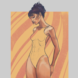 Девушка в желтом купальнике